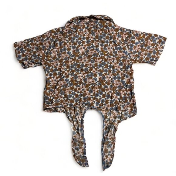 SELFIE Womens Cropped Tie Front Button-Down Top, Size XS, NWT - Picture 4 of 14